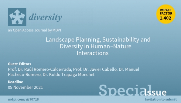 Call for Publications for the Special Issue "Landscape Planning, Sustainability and Diversity in Human-Nature Interactions" for the Journal Diversity (Deadline November 5 2021)