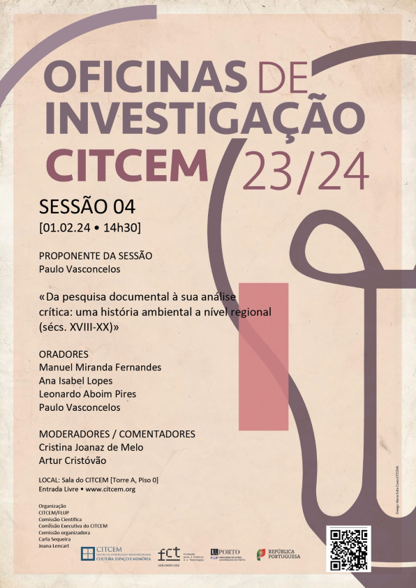 Oficinas CITCEM: "Da pesquisa documental à sua análise crítica: uma história ambiental a nível regional (sécs. XVIII-XX)"