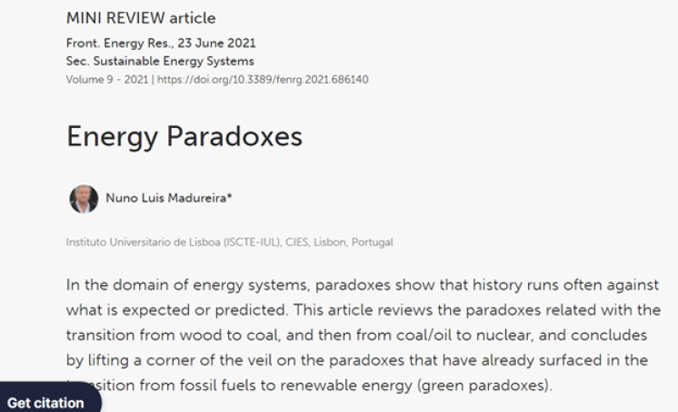 Energy Paradoxes, Frontiers in Energy Research
